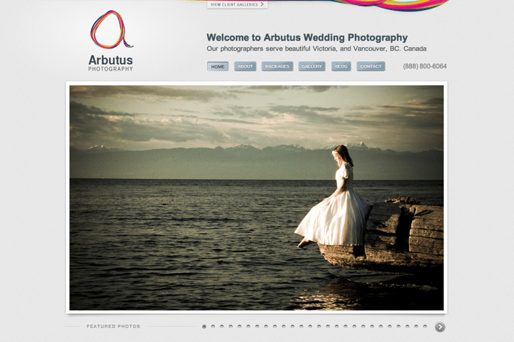 Arbutus Photography website preview